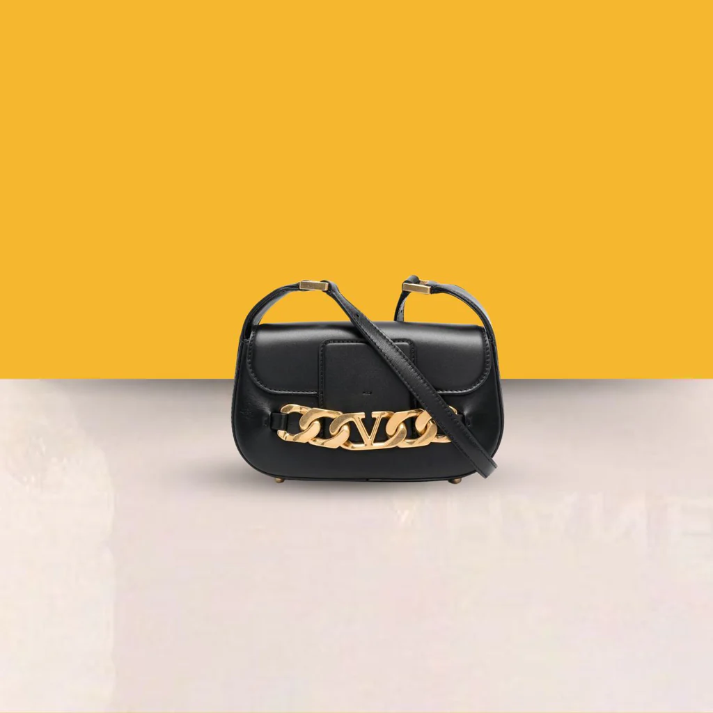Garavani VLogo leather crossbody bag Black